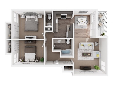 Floor plan for 2 beds, 1.5 baths, 900 sqft